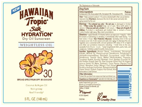 Hawaiin Tropic Silk Hydration Dry Broad Spectrum SPF 30 packaging