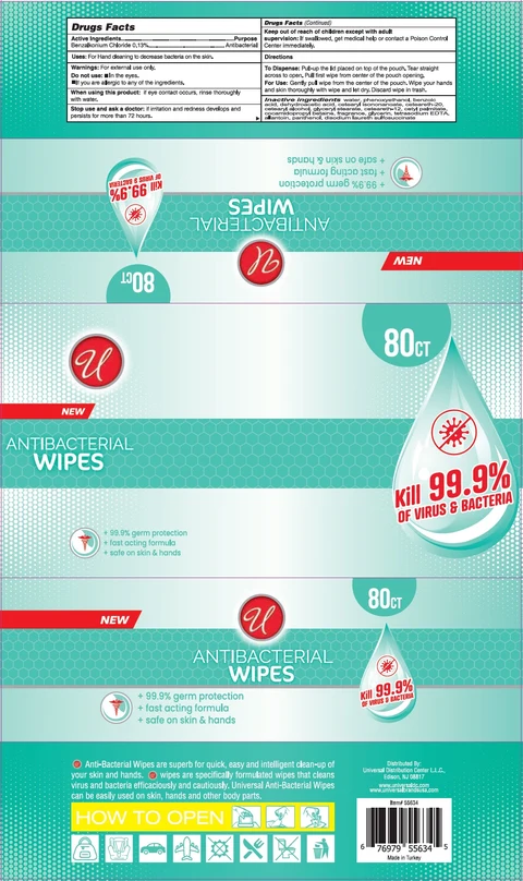 UNIVERSAL ANTIBACTERIAL WIPES 포장
