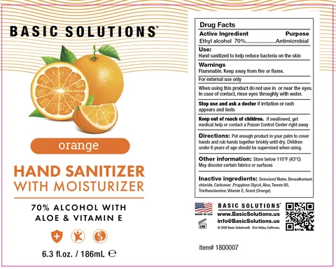 Basic Solutions Hand sanitizer with moisturizer 6.3 oz orange 포장