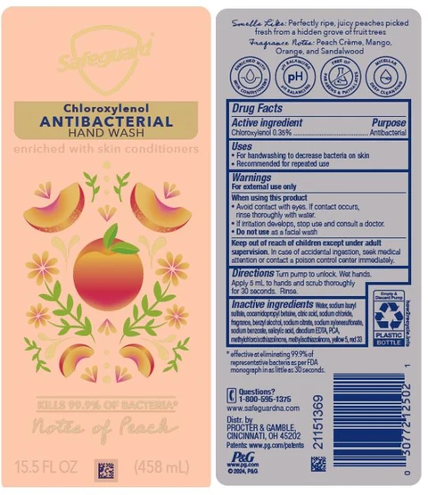 Safeguard Antibacterial Hand WashNotes of Peach 포장