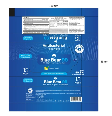 Blue Bear Antibacterial Hand Wipes 포장