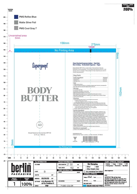 Body Butter Broad Spectrum Sunscreen SPF 40 포장
