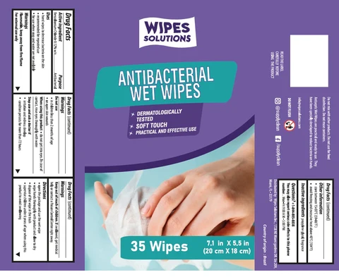 Wipes Solutions Antibacterial Wet Wipes packaging