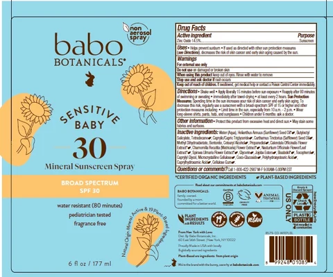 Babo Botanicals Sensitive Baby Mineral Sunscreen SPF30 포장