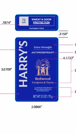 Harrys Extra Strength Antiperspirant Redwood packaging