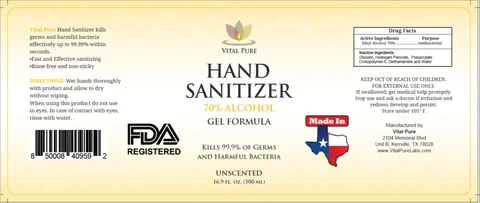 VitalPure Hand Sanitizing Gel 포장