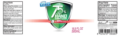 CLEACE 75% Alcohol hand sanitizer packaging