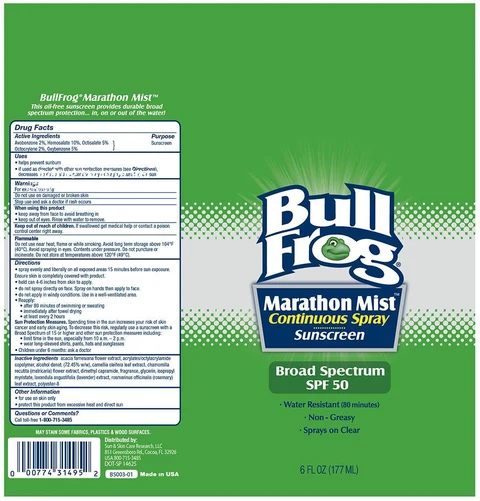 Bull Frog Marathon Mist 50 packaging