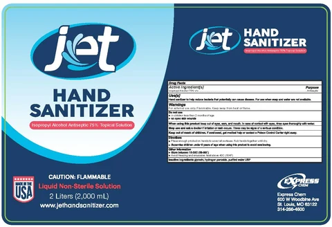 Jet Liquid Hand Sanitizer (IPA 75%) 포장