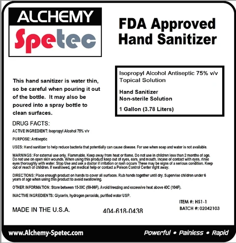 Alchemy-Spetec Hand Sanitizer 포장