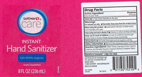 SAFEWAY CAREHAND SANITIZER 포장