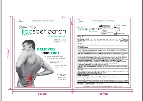 Lidospot patch packaging