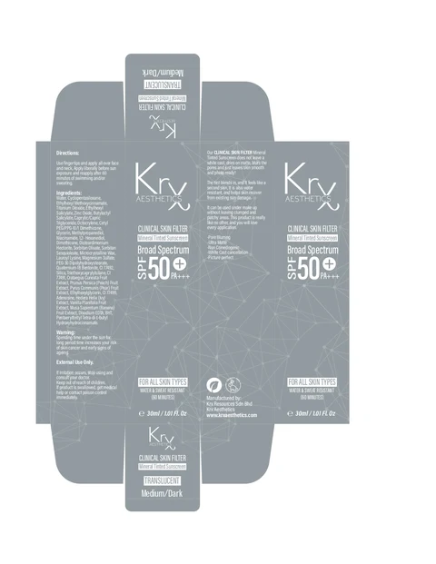 Clinical Skin Filter Tinted Sunscreen Medium Dark 포장