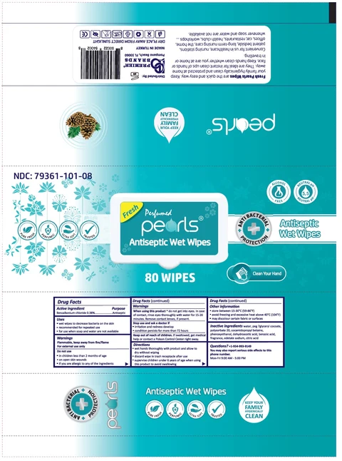 pearls Antiseptic Wet Wipes Pine 포장