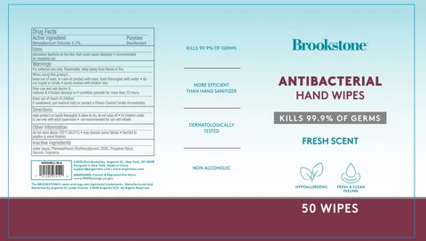 Brookstone Antibacterial Hand Wipes Fresh Scent packaging