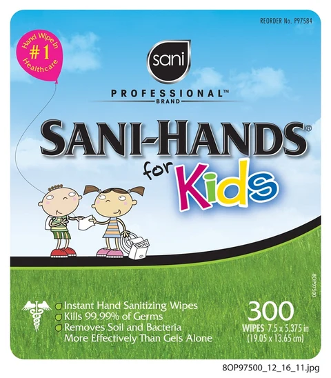 Sani Professional Brand Sani-Hands for KidsInstant Hand Sanitizing Wipes 포장