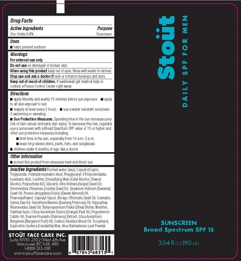 Stout Daily SPF for Men packaging