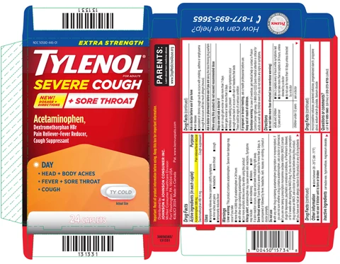 EXTRA STRENGTH TYLENOL SEVERE COUGH PLUS SORE THROAT DAY 포장