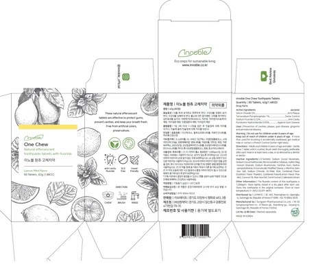 Innoble ONECHEWTOOTHPASTE packaging