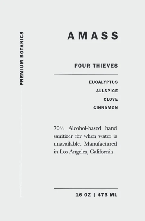 AMASS 4 Thieves Sanitizer Serum 포장