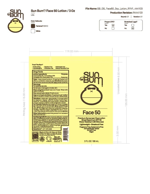 Sun Bum Face 50 Premium Sunscreen SPF 50 포장