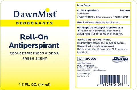 DawnMist Antiperspirant Deodorant 포장