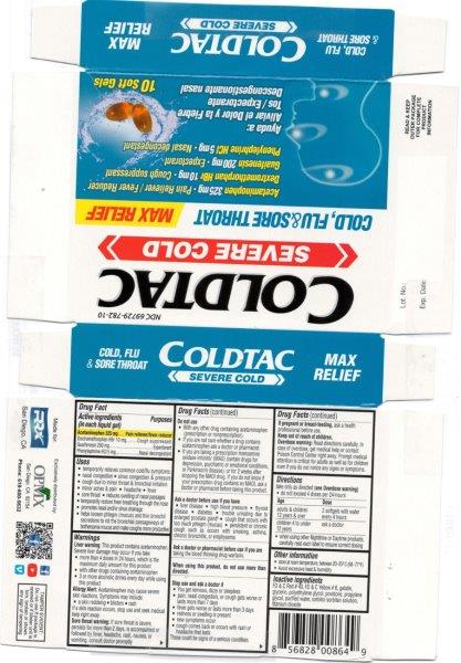 Acetaminophen, Guaifenesin, Dextromethorphan HBr, Phenylephrine HCl 포장