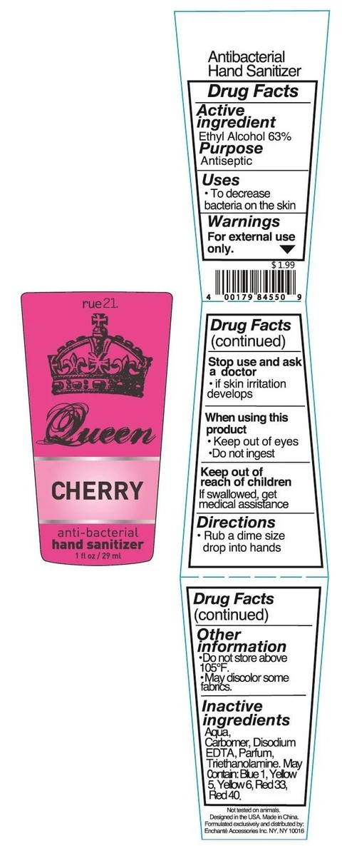 RUE 21 Queen Cherry Anti Bacterial Hand Sanitizer 포장