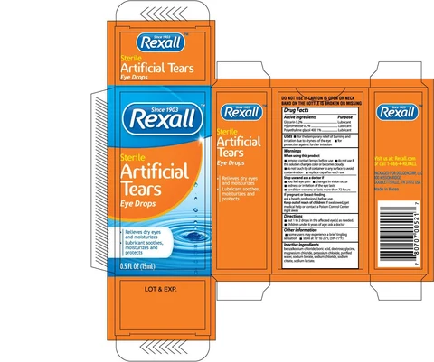 Rexall Sterile Artificial Tears Eye Drops packaging