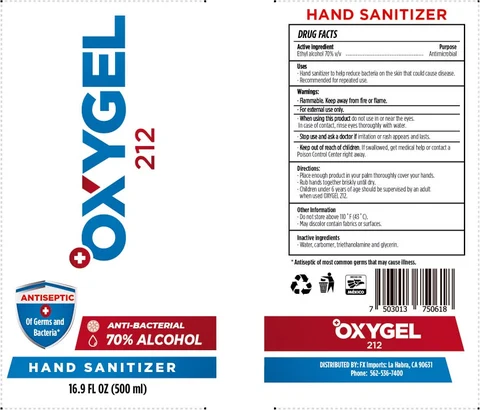 Hand Sanitizer / Oxygel Aloe Vera packaging