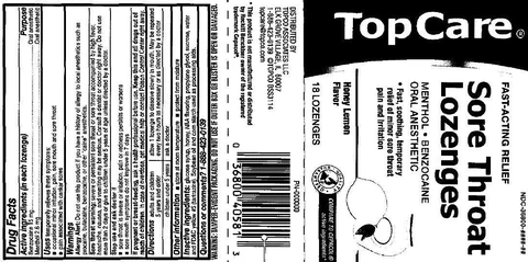 TopCare Sore Throat Honey Lemon Flavor packaging