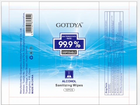 Alcohol Sanitizing Wipes 포장