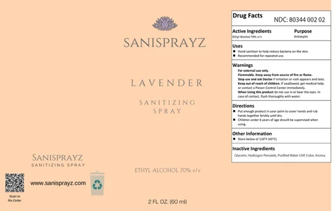 Sanisprayz Lavender Sanitizing 포장