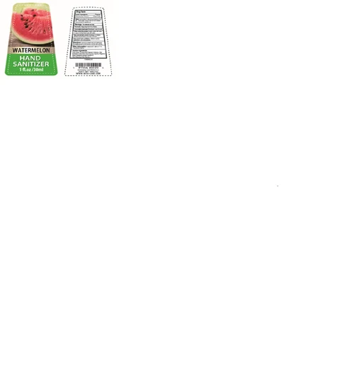 Watermelon hand sanitizer packaging