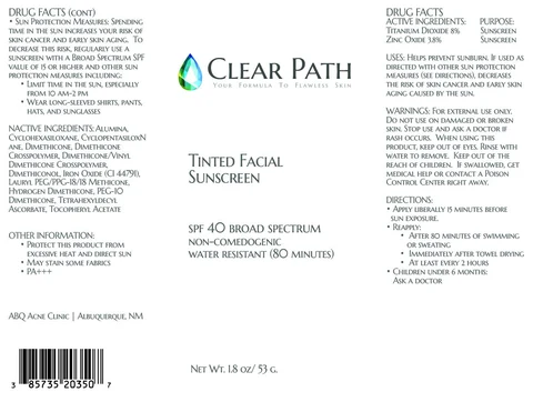 Clear Path Tinted Facial Sunscreen 포장