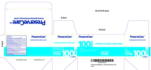 Sterile Alcohol Prep Pads packaging