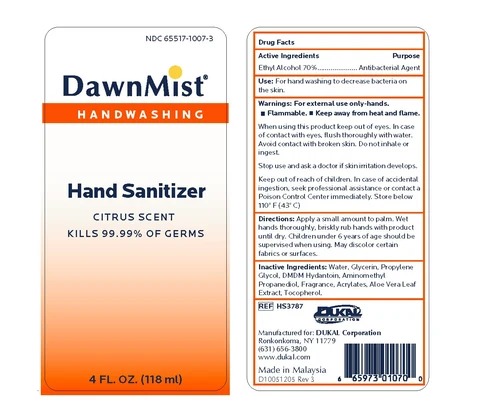 DawnMist Alcohol Hand Sanitizer 포장