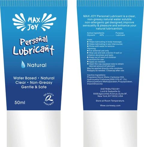 Correway Personal Lubricant 포장