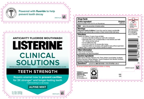 Listerine Clinical Solutions Teeth Strength Alpine Mint packaging