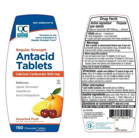 Quality Choice Chewable Antacid Assorted Fruit 포장