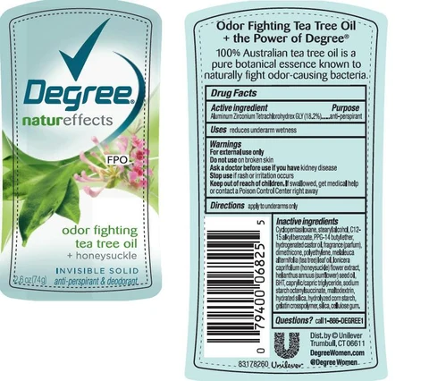 DegreeHoneysuckle and Tea Tree Oil Antiperspirant and Deodorant 포장