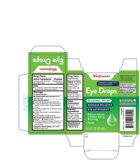 Walgreens Eye Drops Seasonal Relief 15mL packaging