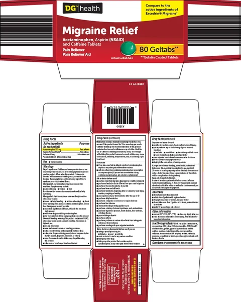 dg health migraine relief packaging