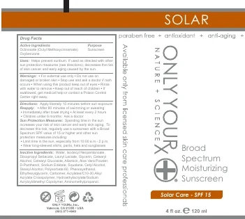 Broad Spectrum Moisturizing Sunscreen-SPF 15, Octinoxate, Oxybenzone packaging