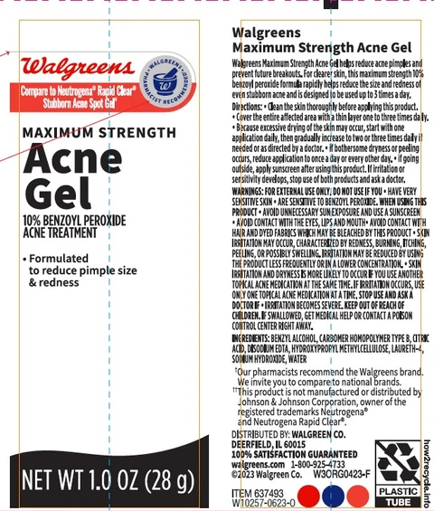 Walgreens Maximum Strength Acne Gel packaging