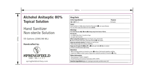 Springfield Distillery Hand Sanitizer packaging