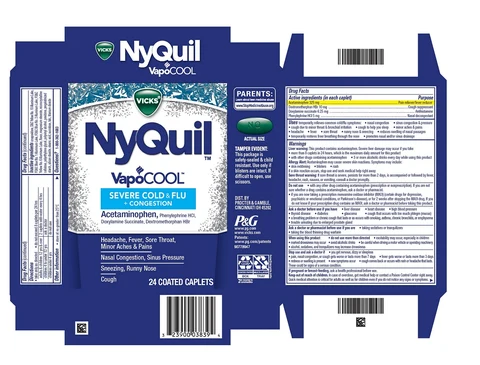 Vicks NyQuil VapoCOOL SevereCOLD and FLU plus CONGESTION 포장