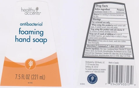 Healthy Accents Antibacterial Foaming Hand packaging