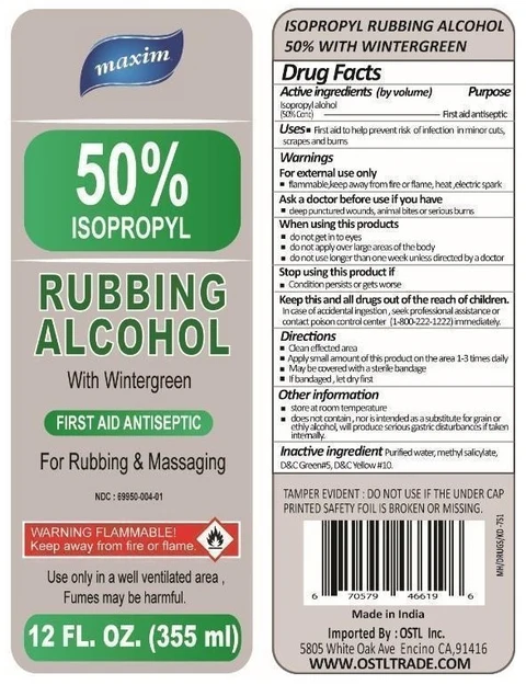 maxim 50% ISOPROPYL RUBBING ALCOHOL With Wintergreen 포장
