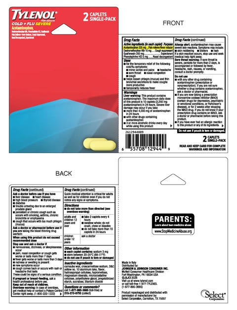 TYLENOL Cold Plus FluSevere 포장